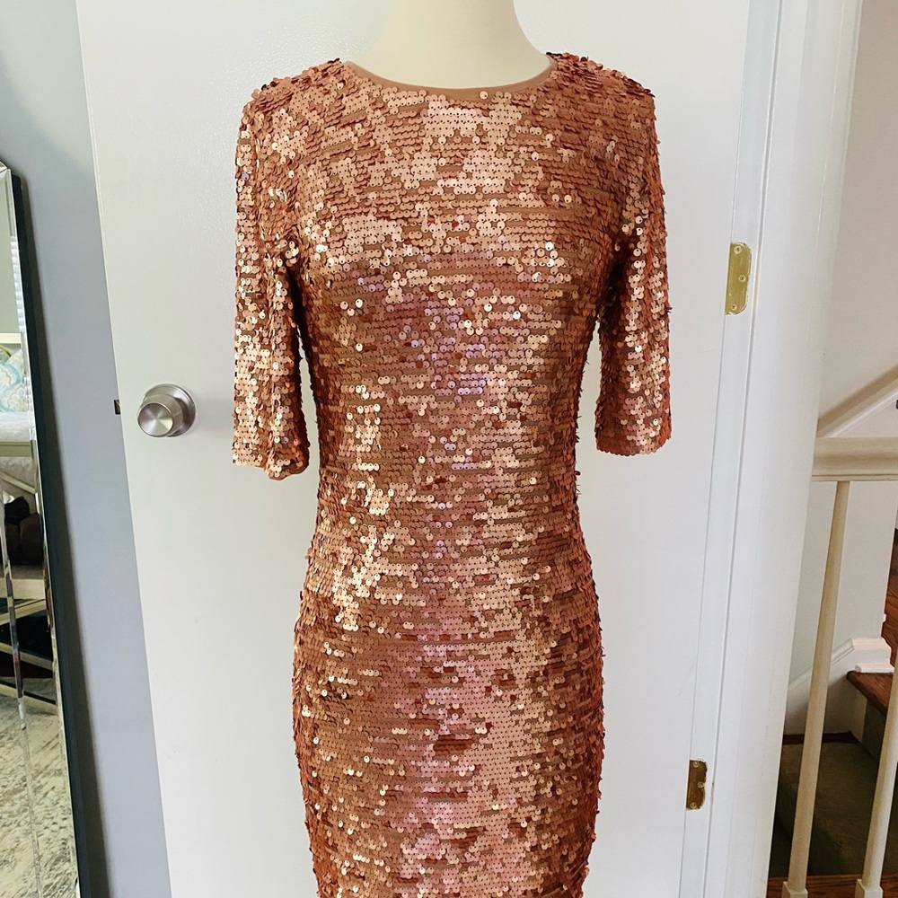 Rose Gold BCBG Sequin Dress